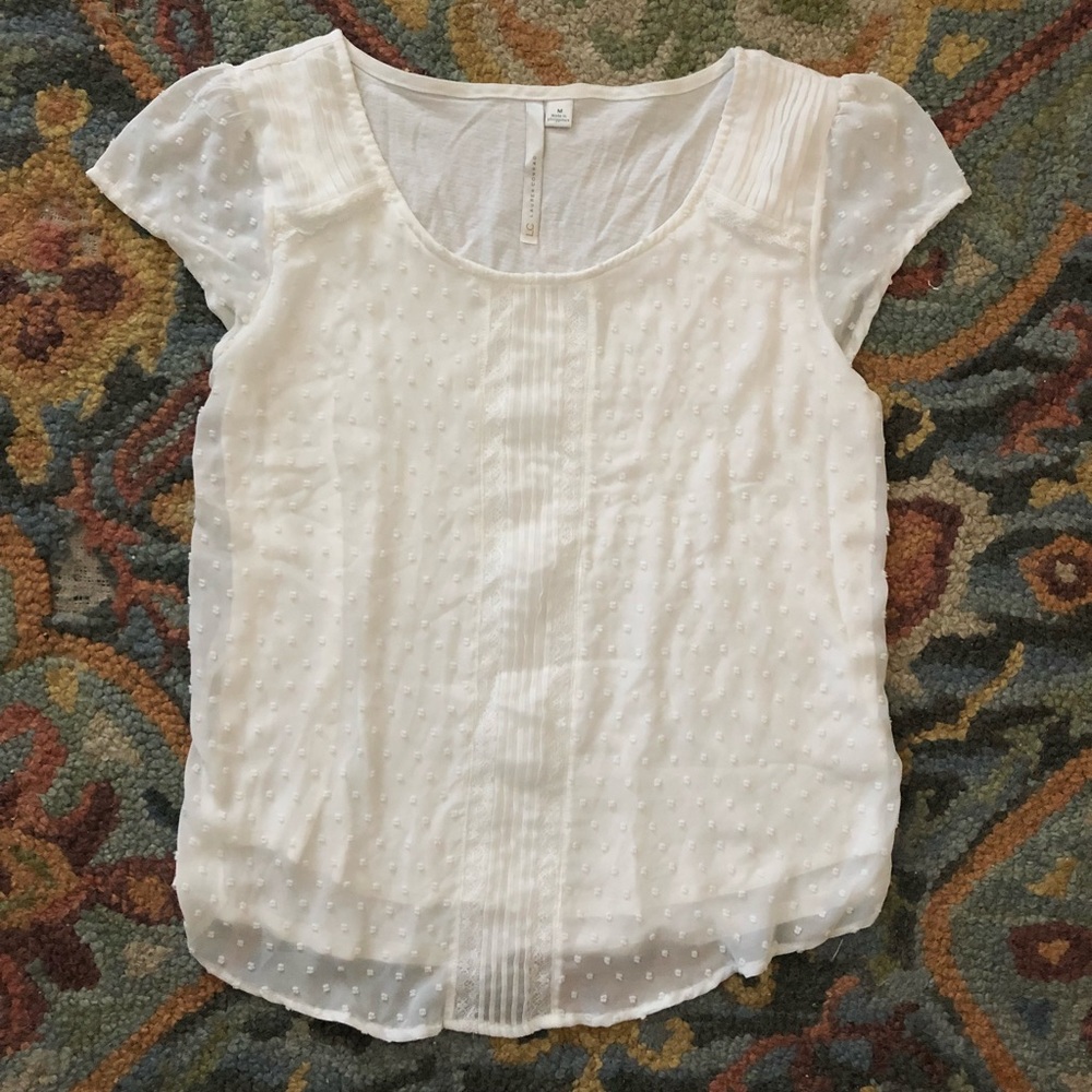 Lauren Conrad Textured Dot Top - M
